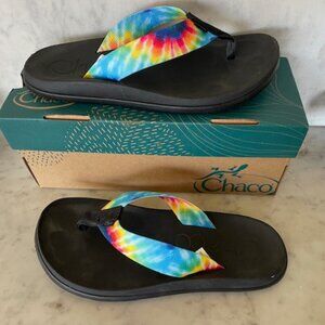 CHACO Chillos Flip Flop Dark Tie Dye Noir 8 M